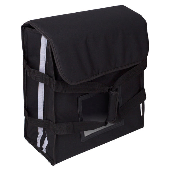 3 Box Pizza Bag (black with reflector tape)  Australian Manufactured - BagMasters Australia