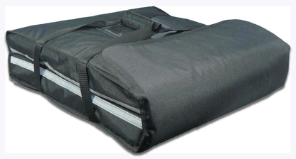 XLarge Pizza Bag to fit 3 x 24" Pizzas. Black with Reflector Tapes - BagMasters Australia